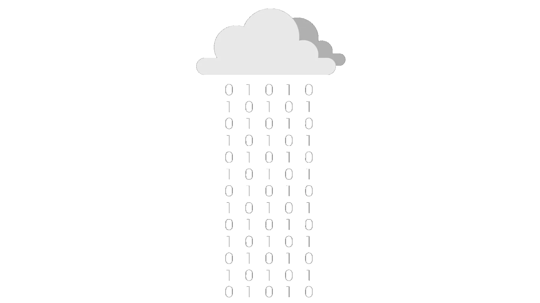 Un nuage au-dessus d’une colonne de chiffres binaires