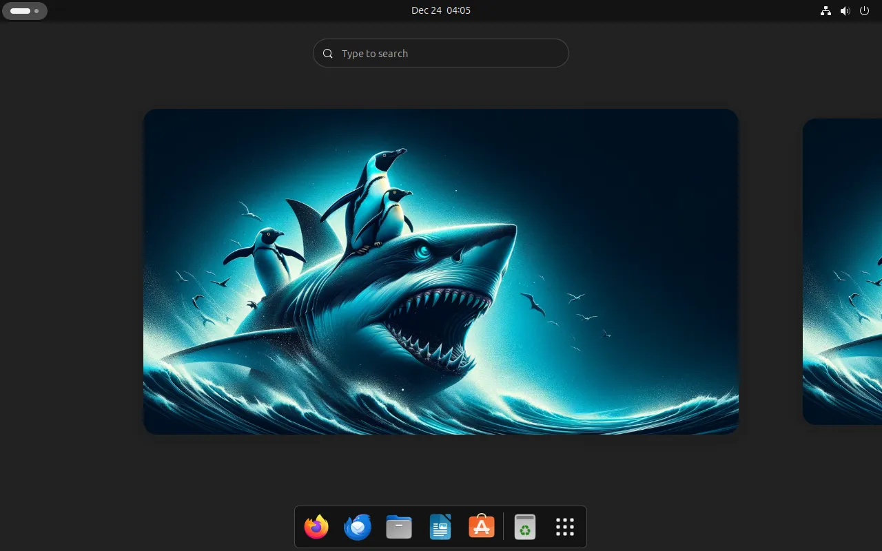 The SharkOS desktop and application overview