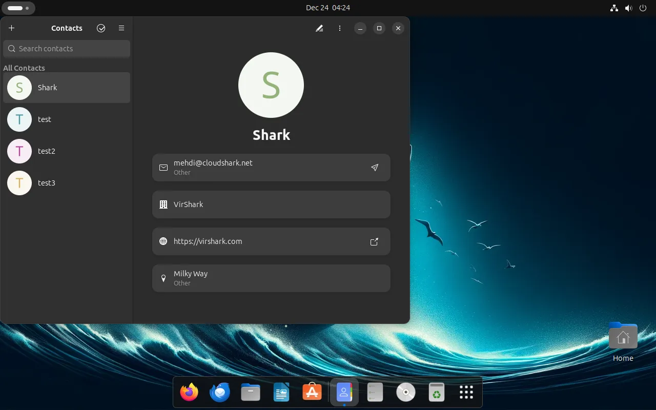 Contacts synchronized with CloudShark